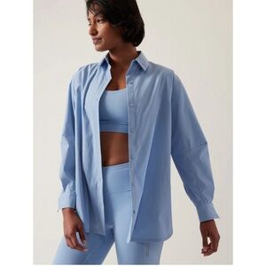 EUC Athleta Oversized Poplin Button Down Shirt